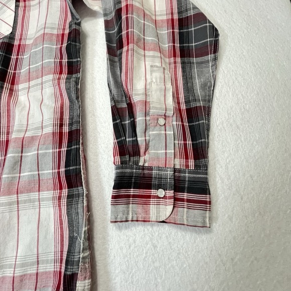 Levi's Pearl Snap Shirt Cowboy Western Long Sleeve Plaid Men's Size Large - Picture 9 of 10